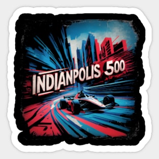 retro vintage poster indianapolis 500 Sticker